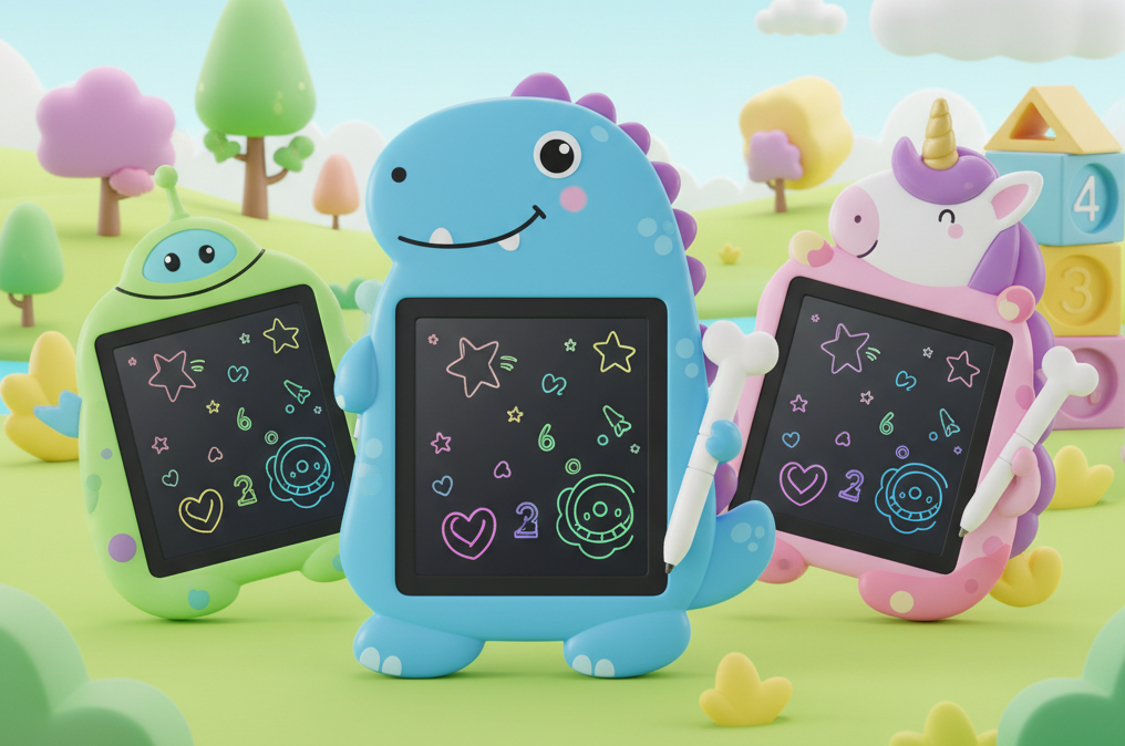 Children using drawing tablets